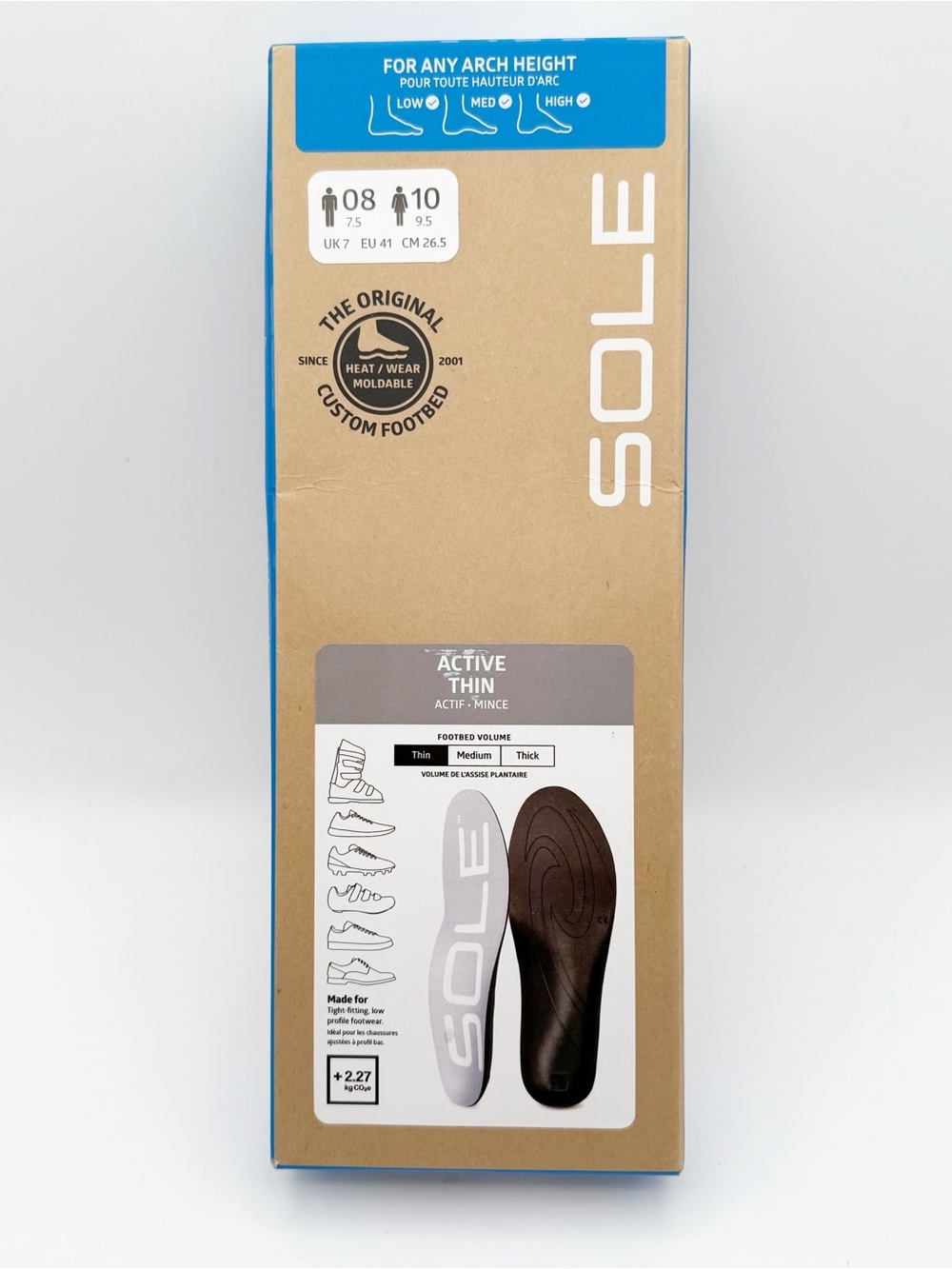 Active Thin Insoles - Black men’s 8 women’s 10 New